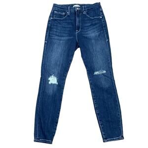 Good American Good Waist Distressed Skinny Ankle Jeans